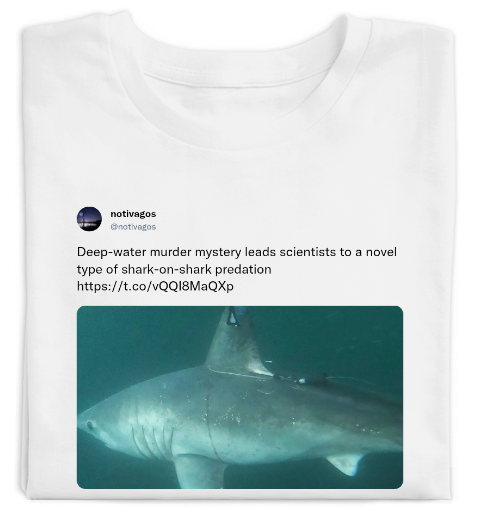 Tweet: Deep-water murder mystery leads scientists to a novel type of shark-on-shark predation https://t.co/vQQI8MaQXp